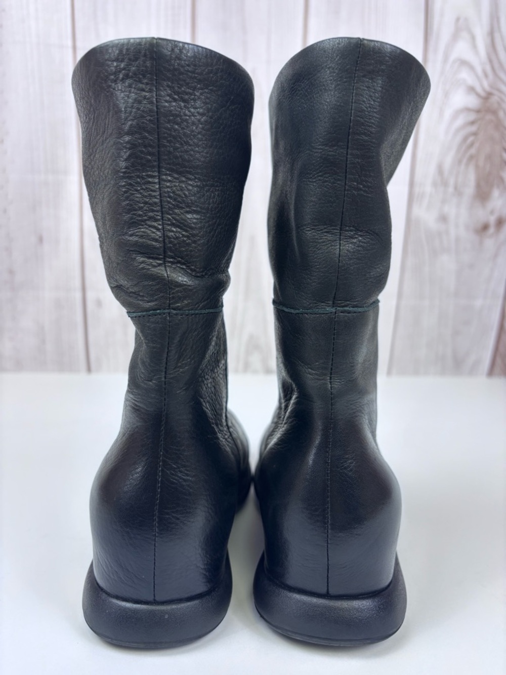 L'Amour Des Pied Boots Hidden Wedge Fold-Cuffed Boot Equestrian Black Size 5.5 - Picture 7 of 16